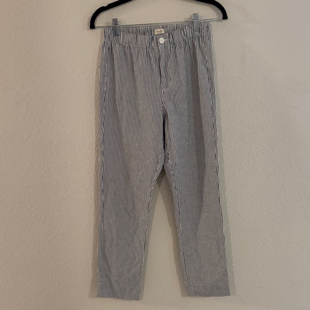 John Galt Navy and White Pinstripe Pants